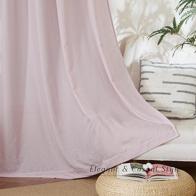 NICETOWN Blush Pink Linen Curtains