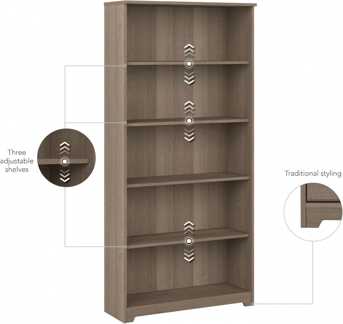 Bush Furniture Somerset 60W Office Desk with Drawers in Sand Oak