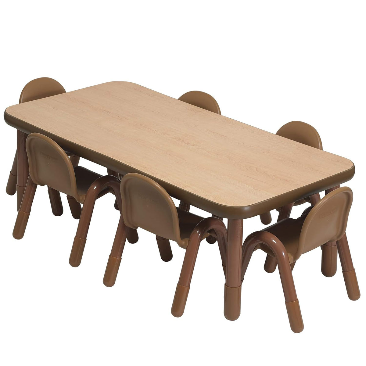 Children’s Factory Baseline Preschool 60" x 30" Rectangular Table & Chair Set - Natural Wood - AB74620NW1
