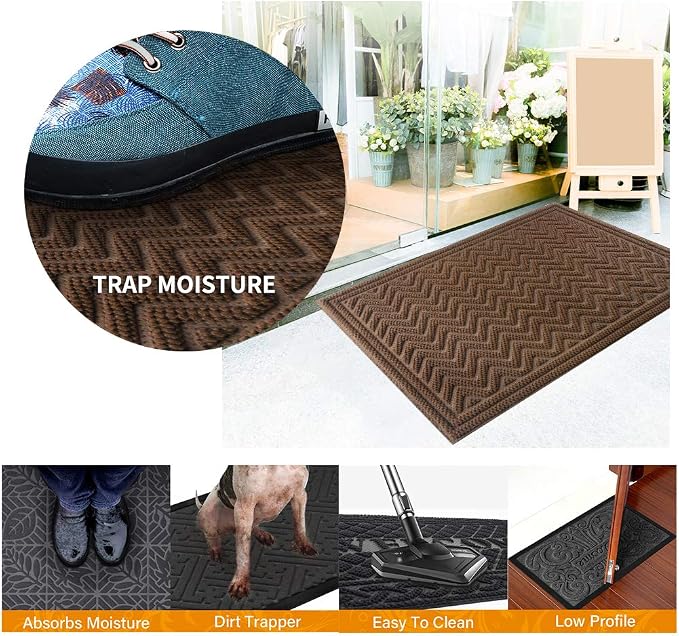 Mibao Front Door Mat, Dirt Trapper Welcome Mat