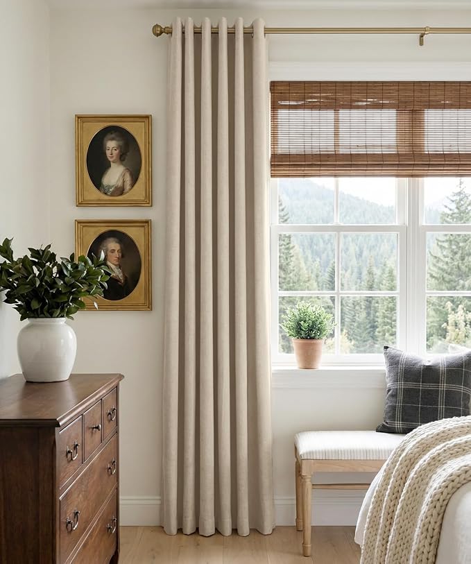100% Blackout Shield Linen Blackout Curtains