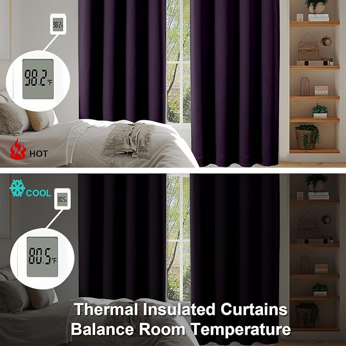 Simplebrand Ava BlackBerry Blackout Curtains