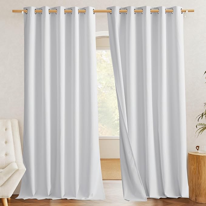 NICETOWN 100% Absolutely Blackout Linen Curtains
