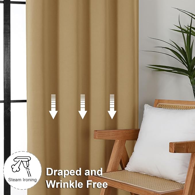 Simplebrand Ava Gold Short Blackout Curtains