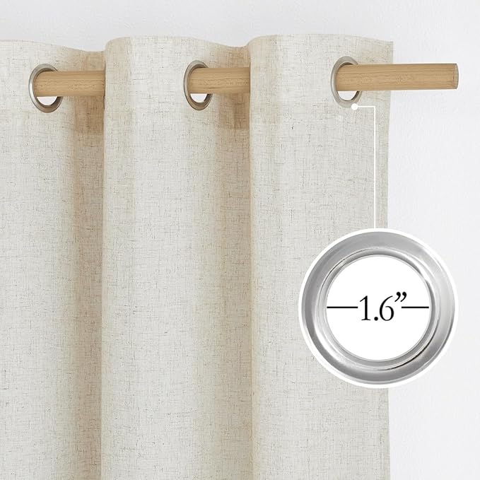 NICETOWN Linen 36 inch Curtains