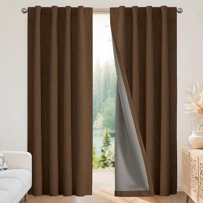Joydeco Linen Blackout Curtains