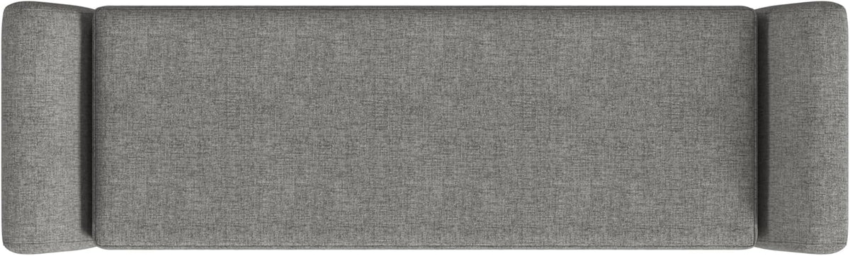 HomePop Modern Storage Bench with Wood Legs Home Décor|Bench with Storage for Living Room & Bedroom - Gray Woven