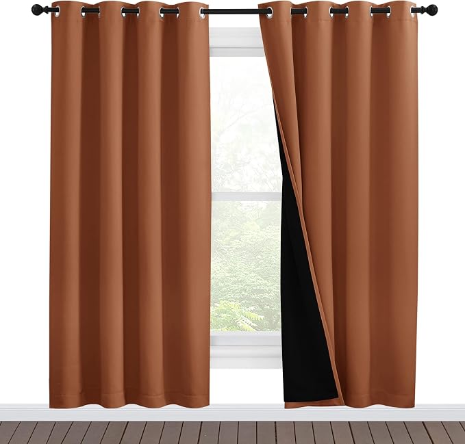 NICETOWN 100% Blackout Window Curtain Panels, Full Light Blocking Drapes