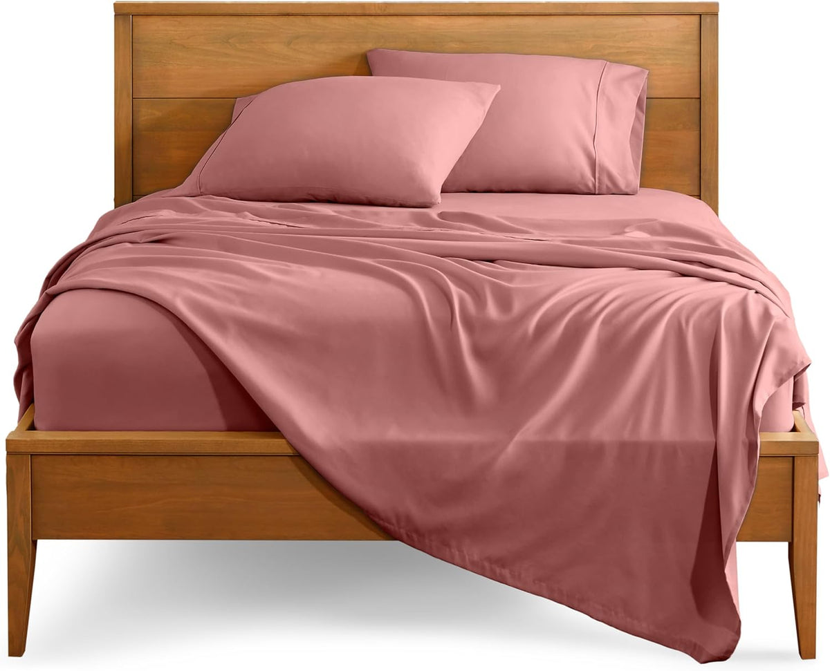 Bare Home Twin Sheet Set - 1800 Ultra-Soft Microfiber Twin Bed Sheets - Double Brushed - Deep Pockets - Easy Fit - Extra Soft - 3 Piece Set - Bedding Sheets & Pillowcases (Twin, Dusty Rose)