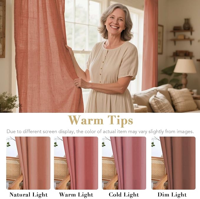 H.VERSAILTEX Linen Curtains Home Decorative Nickel Grommet Curtains Privacy