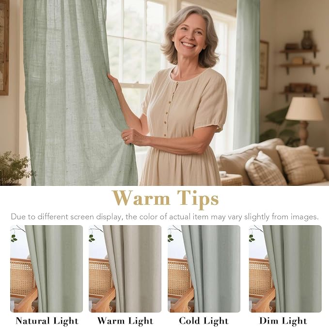 H.VERSAILTEX Living Room Linen Curtains