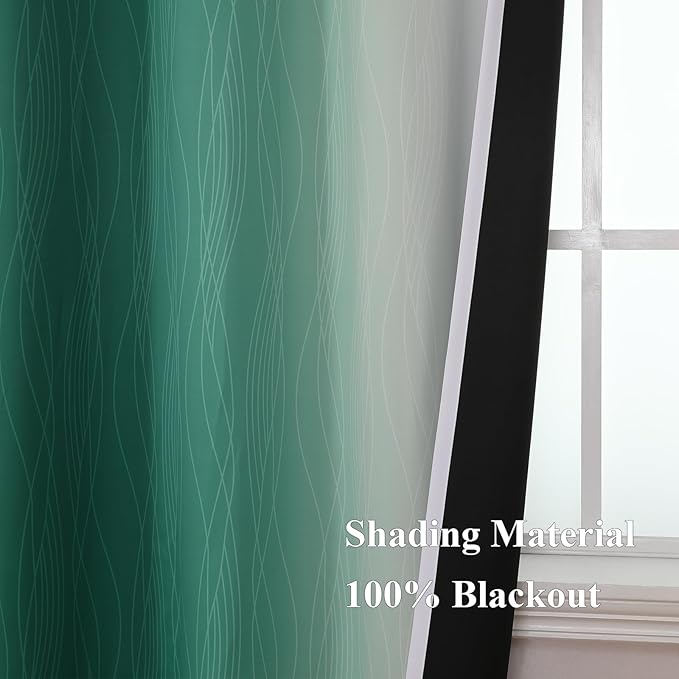 Estelar Textiler Green and Greyish White Blackout Curtains