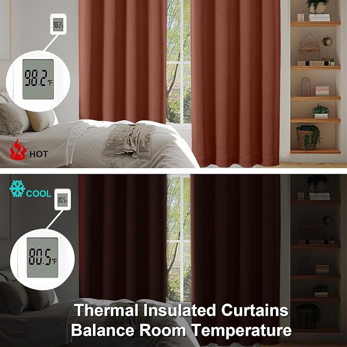 Simplebrand Ava Terracotta Blackout Curtains
