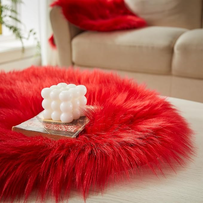 AMTOVO Faux Fur Rug, Fluffy Sheepskin Rug, Fuzzy Ultra Soft 2 x 3 ft Shag Rugs