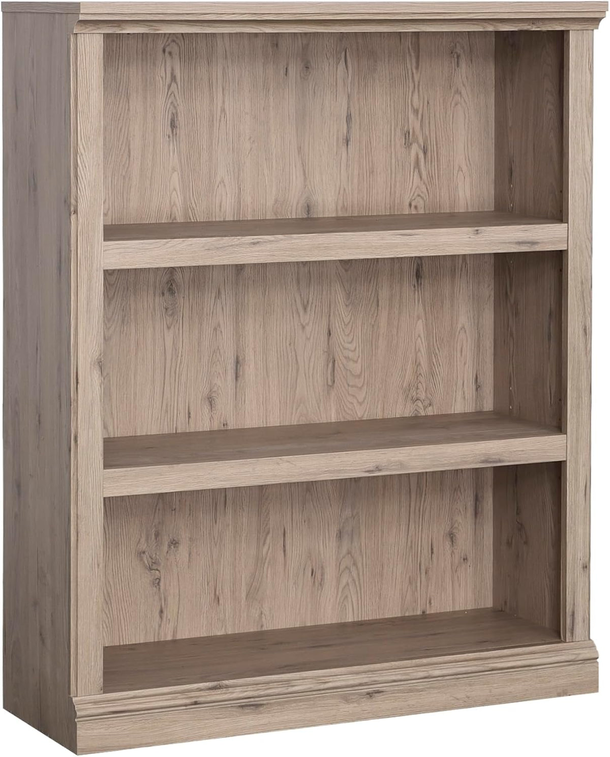 Sauder 3 Tier Book Shelf Wooden Bookcase Multipurpose Bookshelf for Home Office, Living Room, in Laurel Oak