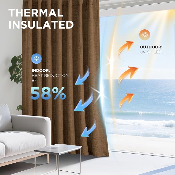 Joydeco Linen Blackout Curtains