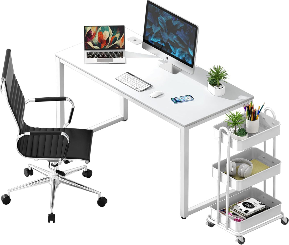 SHW 48-Inch Commercial-Grade Office Computer Desk, White