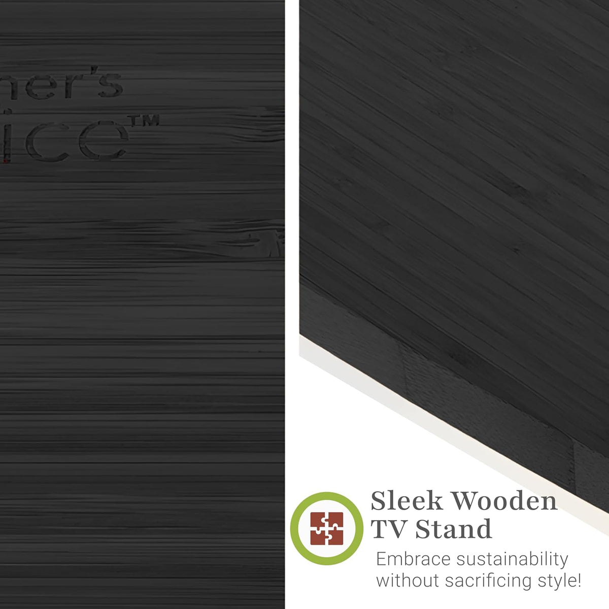 Prosumer's Choice Wooden TV Swivel Stand for LED/LCD TV, Monitors, Stereos, 21 inch Base Surface - Steel Ball Bearings - 360˚ Rotation - Black