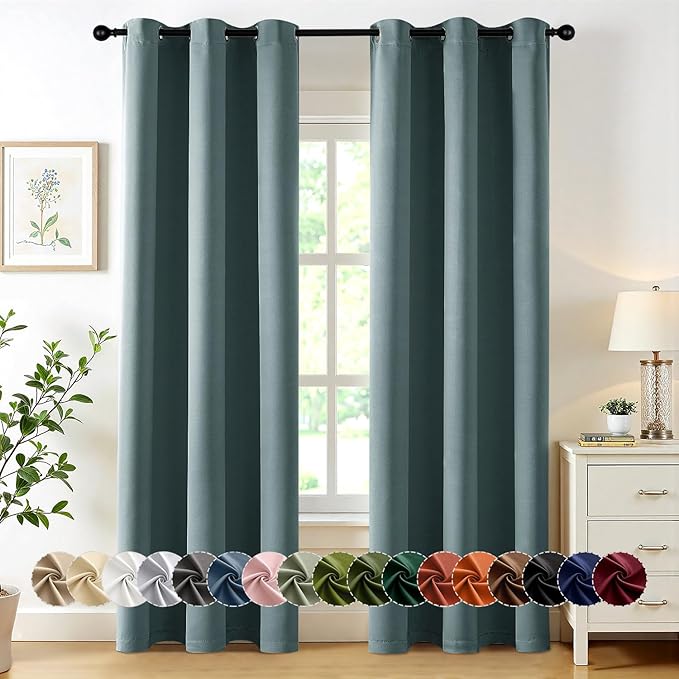 MIULEE Dusty Blue Blackout Curtains