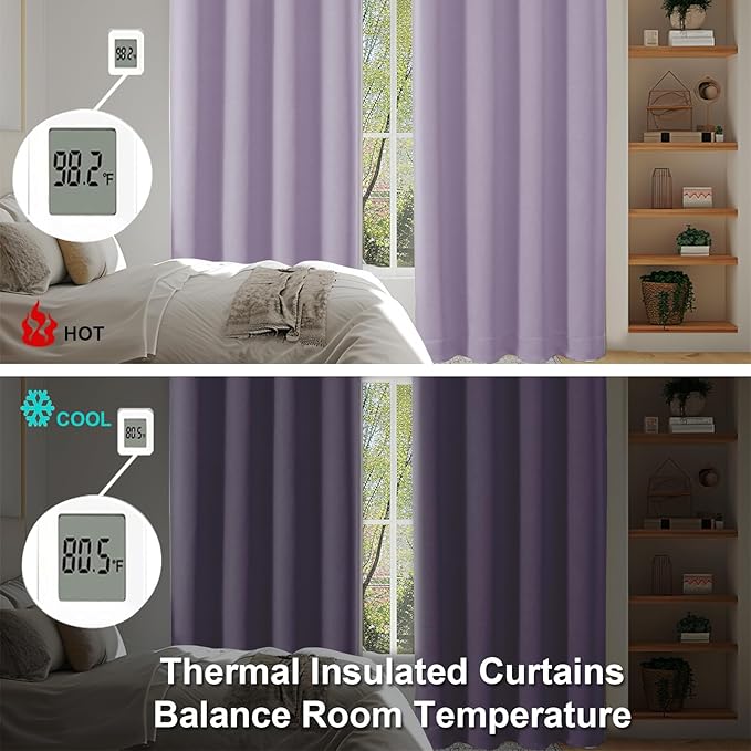 Simplebrand Ava Lilac Blackout Curtains