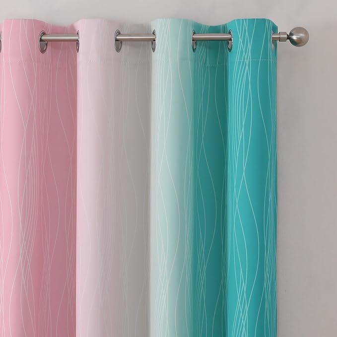 Estelar Textiler Pink and Teal Blackout Curtains