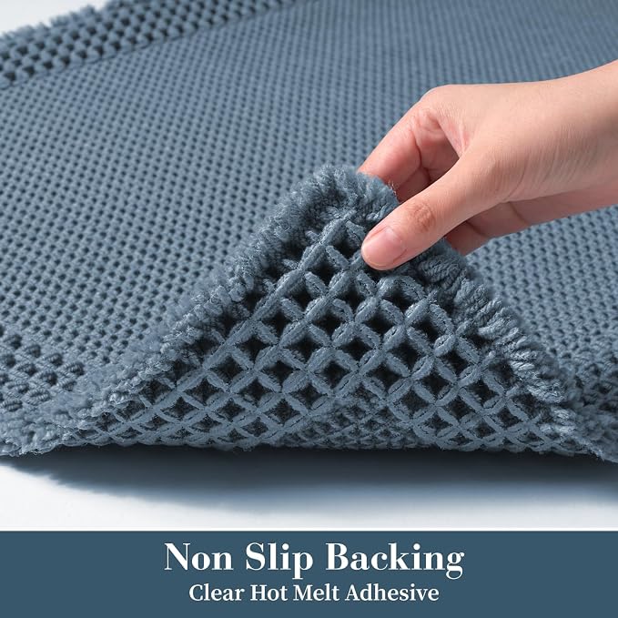 RESARE Waffle Bathroom Runner Rugs, Super Absorbent Bath Mat Non Slip Washable