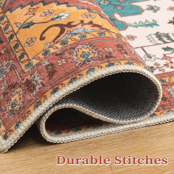 SERISSA Area Rug 3x5 Boho Orange Rugs