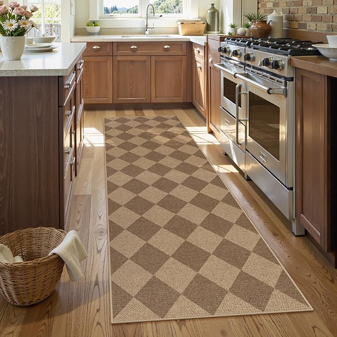 Lahome Checkered Easy Runner Rug, 2x8 Carpet Runners