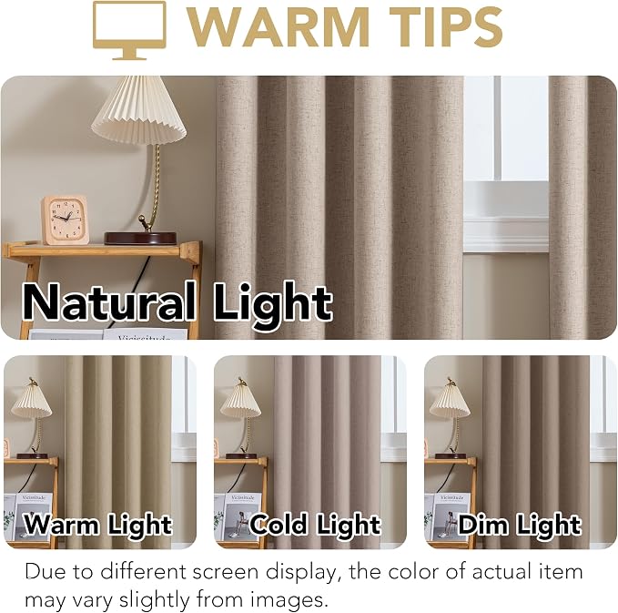H.VERSAILTEX Linen Curtains 100% Blackout Curtains