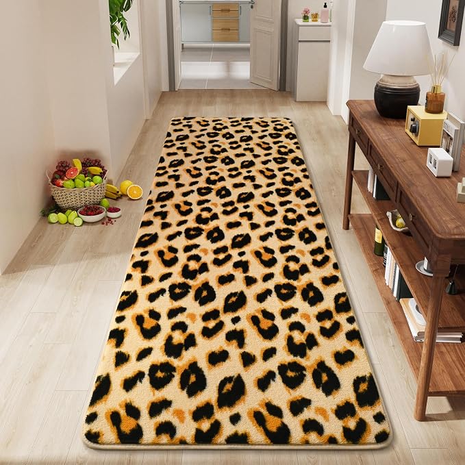 Amearea Soft Leopard Runner Rugs