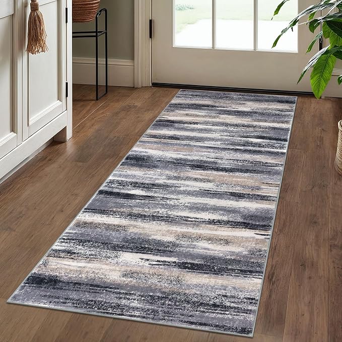 Lansny Modern Abstract Runner Rug 2x5
