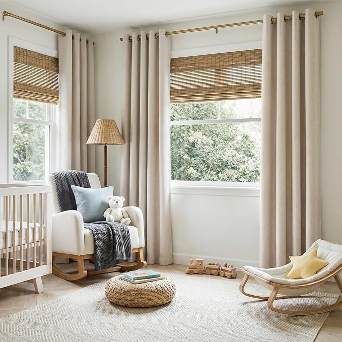 100% Blackout Shield Linen Blackout Curtains