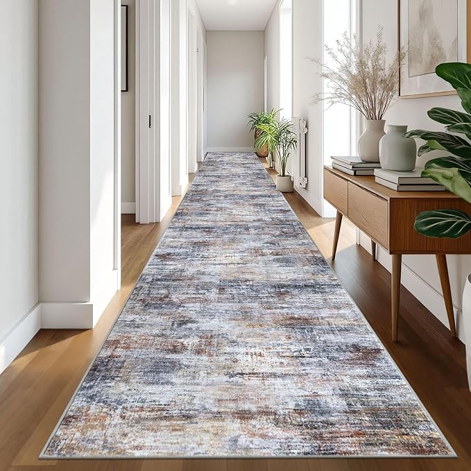 IOHOUZE Abstract Runner Rug 3x20 Ft Extra Long Washable Runners