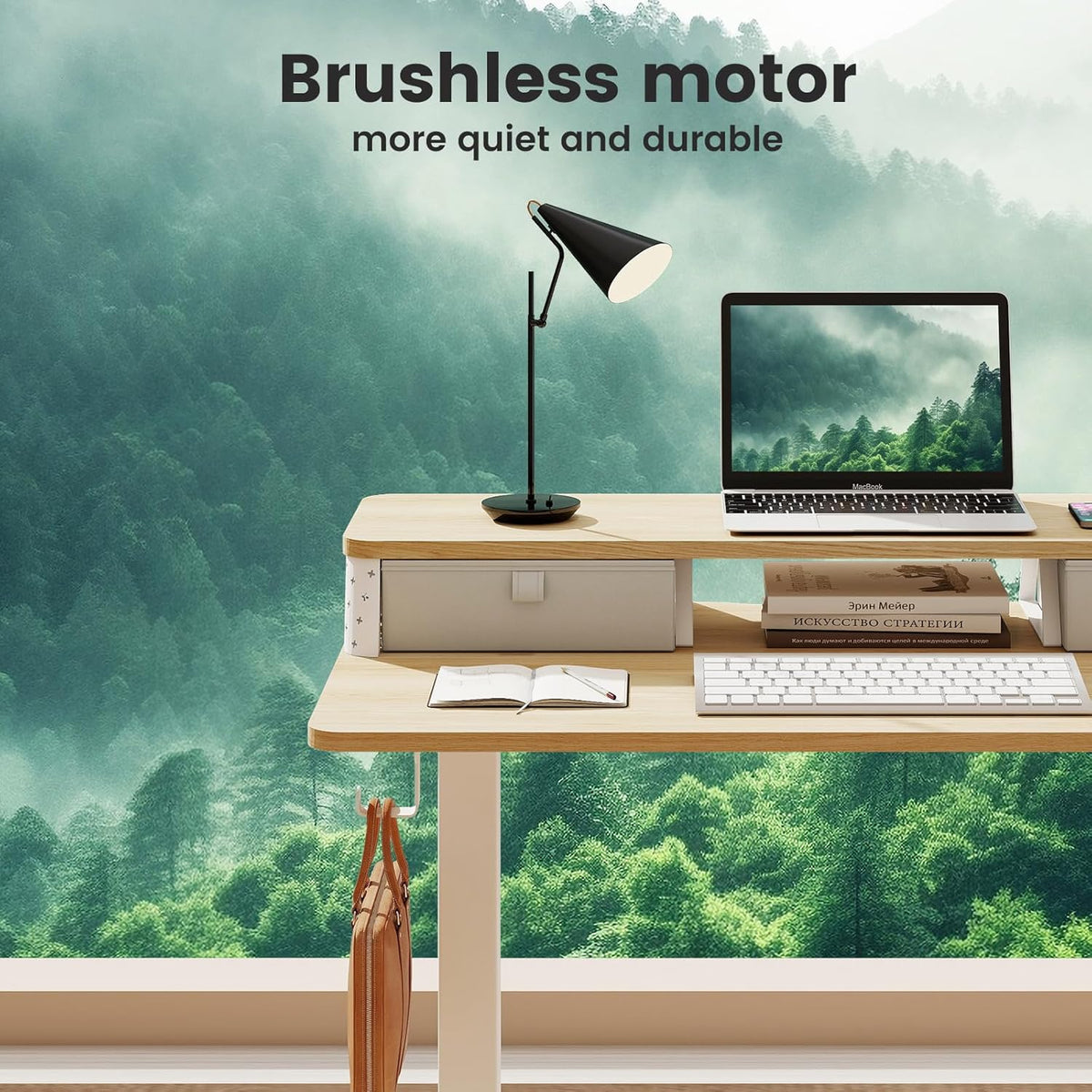 Small Standing Desk with Drawers and Brushless Motor,Electric Sit Stand Desk for Walking Pad,Ergonomic Stand Up Desk for Home Office & Gaming,3 Memory Height Preset & Hooks(40" x 24", Oak)