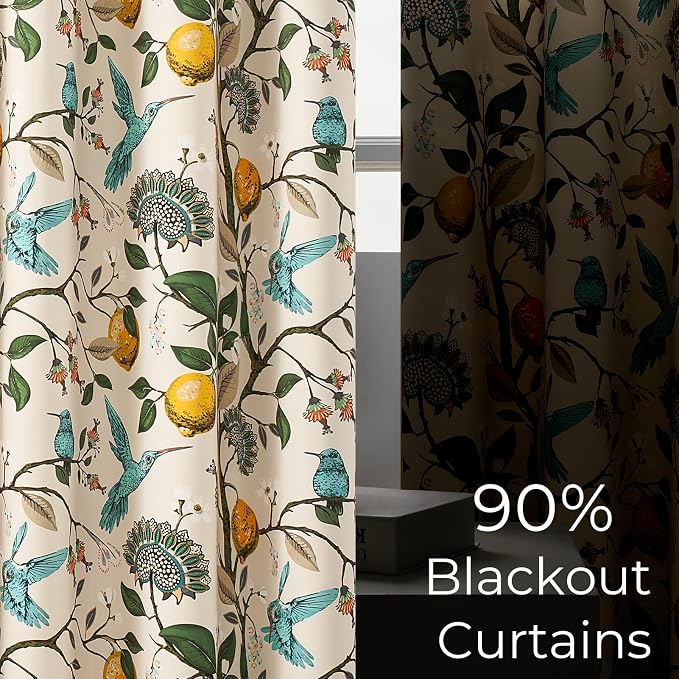 Topfinel 94 Inches Long Custom Window Treatments, Retro Art Deco Euro Flower