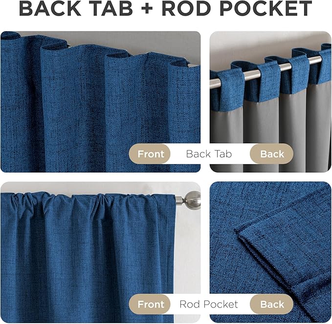Joydeco Linen Blackout Curtains