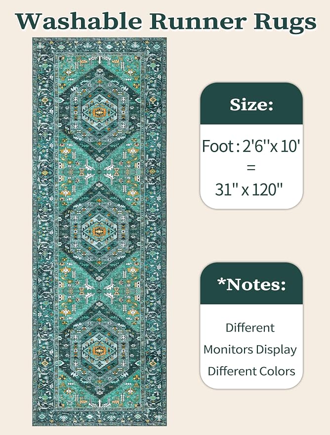 SERISSA Boho Washable Runner Rug