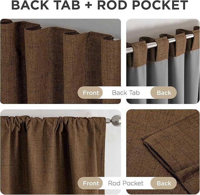 Joydeco Linen Blackout Curtains