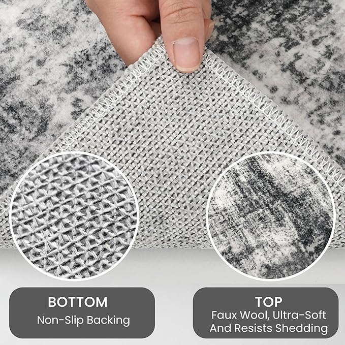 IOHOUZE Round Area Rug 3 Ft Circle Entryway Rugs Round Washable Door Mat Indoor