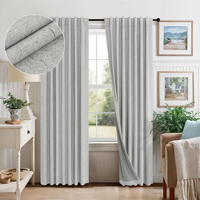 Light Grey Black Out Curtains 72 Inch Long