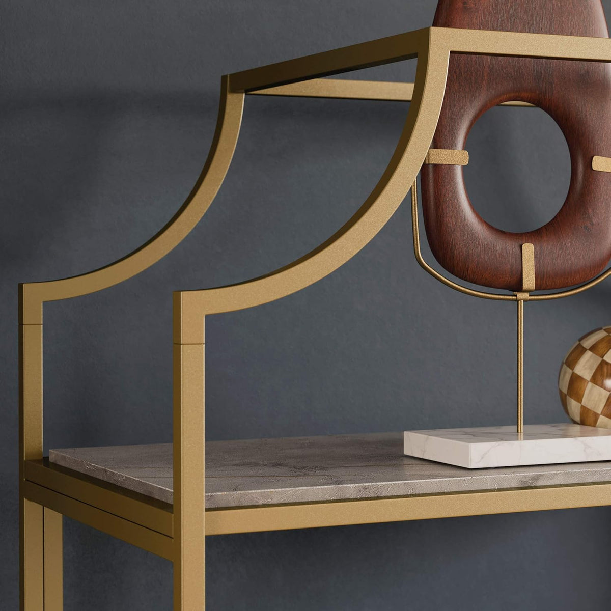 Sauder International Lux Open Shelving, Deco Stone Finish
