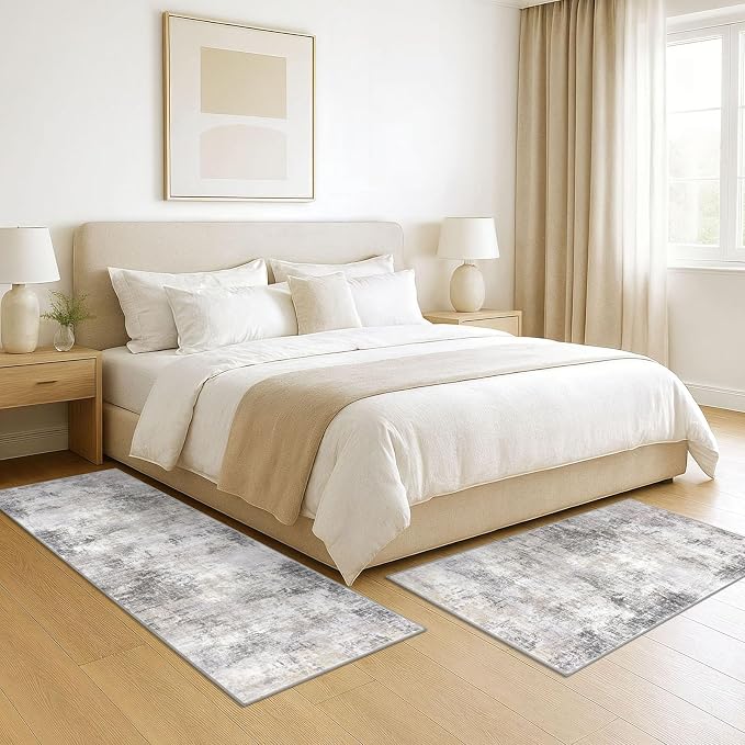 IOHOUZE Abstract Area Rugs and Runners Sets 2x6 and 3x5 Ft, Washable Entryway