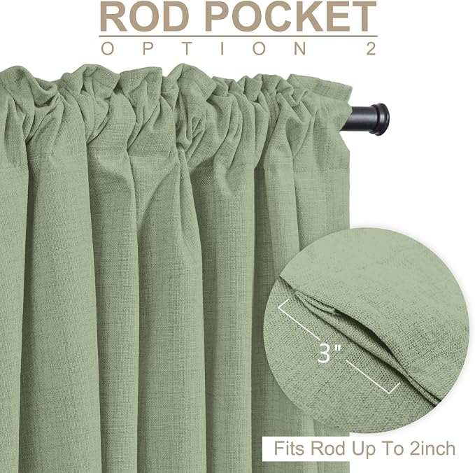 100% Blackout Shield Linen Blackout Curtains