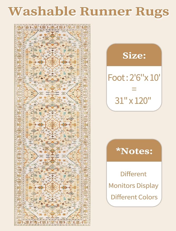 SERISSA Boho Washable Runner Rug
