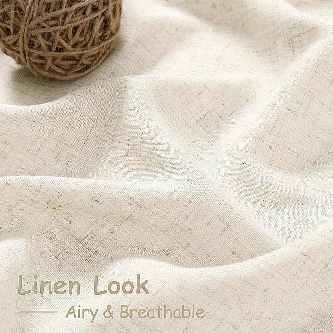 Extra Long Warm Beige Linen Curtains 120 Inch
