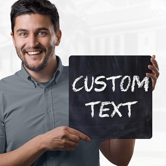 Custom Sign, Custom Street Sign, 11 Font Colors, 13 Font Styles, 4 Hole Options, 22 Sizes, 12x12 Inches, Rust Free DiBound, Fade Resistant, Made in USA by My Sign Center (Chalkboard Black)