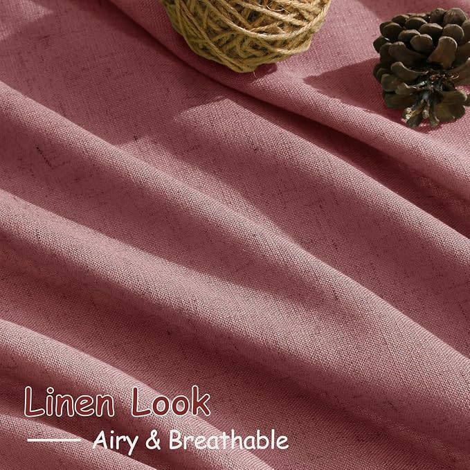 Canyon Rose Linen 144 Inch Curtains
