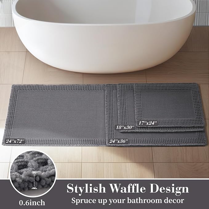 RESARE Waffle Bath Mat