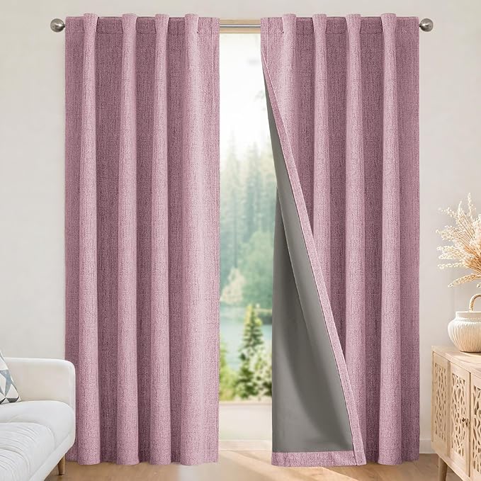 Joydeco Linen Blackout Curtains