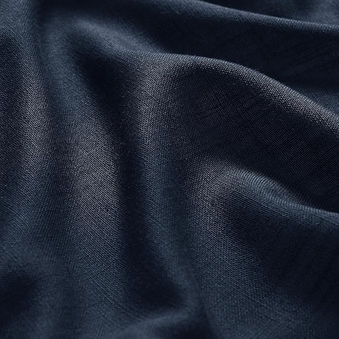Navy Blue Linen Curtains 102 Inches Long